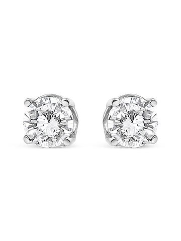 Haus of Brilliance 14K White Gold 3/4 Cttw Lab Grown Diamond 4-Prong Classic Stud Earrings (F-G Color, VS2-SI1 Clarity) (view 1)