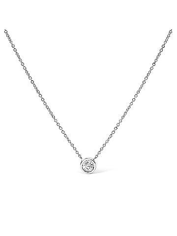 Haus of Brilliance 14K White Gold 1/2 Cttw Lab Grown Diamond Modern Bezel-Set Solitaire 16"-18" Pendant Necklace (F-G Color, VS2-SI1 Clarity) (view 1)