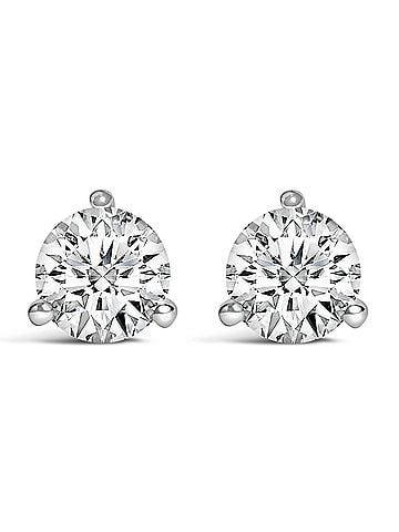 Haus of Brilliance 14K White Gold 2.0 Cttw 3-Prong Martini Set Brilliant Round-Cut Solitaire Lab Grown Diamond Screwback Stud Earrings (F-G Color, VS1-VS2 Clarity) (view 1)