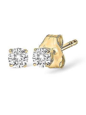 Haus of Brilliance 14K Yellow Gold 1.0 Cttw Lab Grown Diamond Solitaire Stud Earrings (view 2)