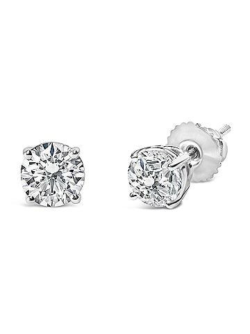 Haus of Brilliance 14K White Gold 1.00 Cttw Lab Grown Diamond Solitaire Stud Earrings (view 2)