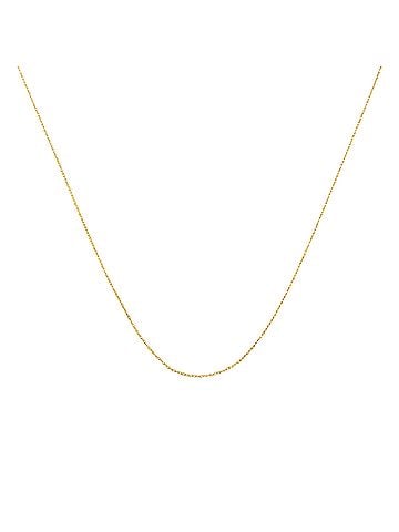 Haus of Brilliance Solid 10K Yellow Gold 0.5mm slim and Dainty Rope Chain Necklace. Unisex Chain - Size 16" Inches (view 1)