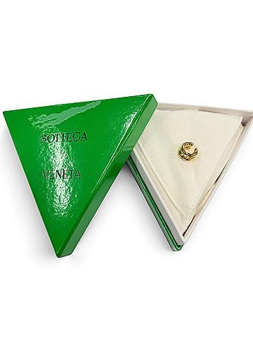 Bottega Veneta BOTTEGA VENETA 925 Sterling Silver Ear Cuff Earrings, Gold, Made in Italy, Weight 5.8g, Women's, Comes with Box and Dust Bag. (view 2)