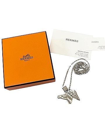 Hermès HERMES Talisman Pegasus Chain Necklace, Silver, Made in Italy, Men's &amp; Women's, Comes with Box, Highly Recommended (view 2)