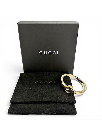 Gucci GUCCI Interlocking G Rhinestone Blondie Bangle Bracelet, Gold, Size S, Made in Italy, Women's, with Box and Dust Bag. (view 2)
