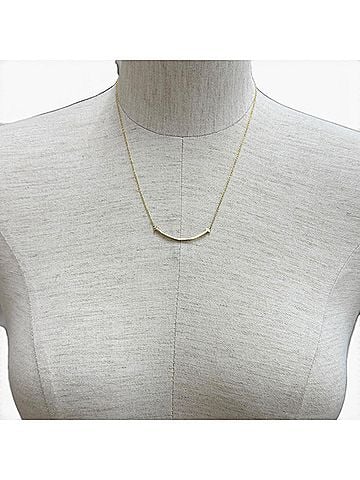 Tiffany & Co. TIFFANY&amp;Co. Tiffany T Smile Pendant Small AU750 (YG) Necklace Yellow Gold Weight 2.86g Women's (view 2)