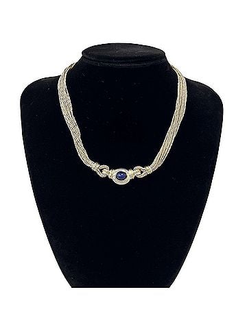 Tiffany & Co. TIFFANY&amp;Co. Tiffany Multi-Strand Necklace, Sterling Silver 925, 18K Yellow Gold, Lapis Lazuli, 32091 (view 2)