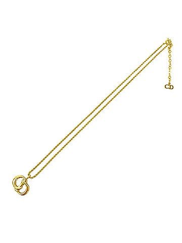 Christian Dior Christian Dior Vintage CD Logo Necklace GP Accessory Pendant Gold 172-1 (view 1)