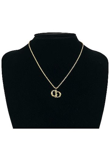 Christian Dior Christian Dior Vintage CD Logo Necklace GP Accessory Pendant Gold 172-1 (view 2)