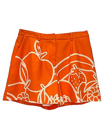 Moschino Moschino Boutique Fruit-Print Shorts in Orange Polyester (view 1)