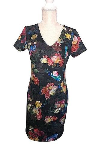Romeo & Juliet Couture Gothic Neon Rose Casual Dress (view 1)