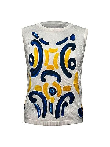 Moschino Moschino Couture Printed Vest Sweater in Multicolor Cotton (view 1)