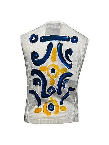 Moschino Moschino Couture Printed Vest Sweater in Multicolor Cotton (view 2)