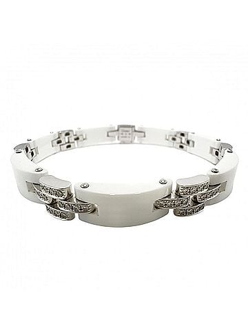 Cartier Cartier Maillon Panthère Bangle for Men and Women, Au750 18K White Gold Bracelet, Ceramic, Diamond, Approx. 38.5g (view 1)