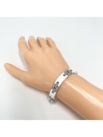 Cartier Cartier Maillon Panthère Bangle for Men and Women, Au750 18K White Gold Bracelet, Ceramic, Diamond, Approx. 38.5g (view 2)