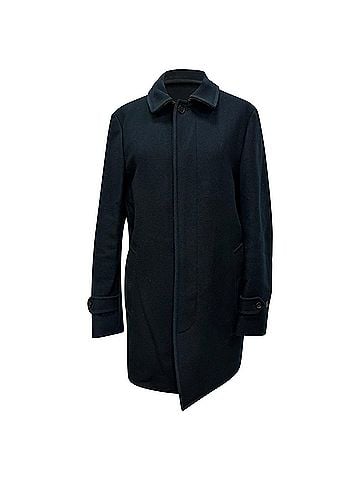 Burberry Burberry Single-Breasted Coat in Black Wool (view 1)