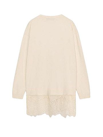 Zara LONG COMBINATION LACE KNIT JUMPER Pullover Sweater (view 2)