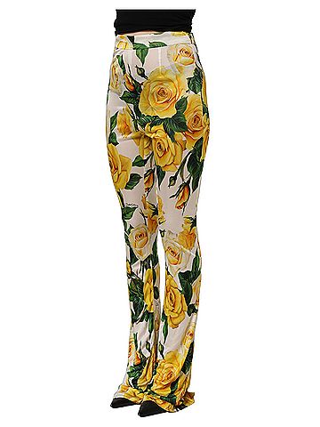 Dolce & Gabbana Multicolor Floral High Waist Straight Women's Pants (view 2)