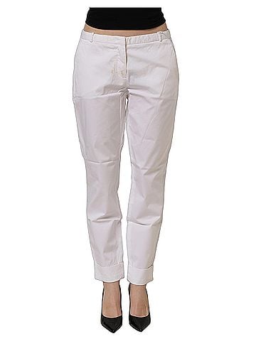 Fabiana Filippi White Low Waist Straight Formal Trouser Women's Pants (view 1)