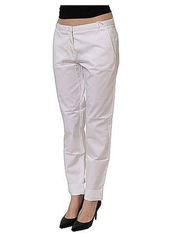 Fabiana Filippi White Low Waist Straight Formal Trouser Women's Pants (view 2)