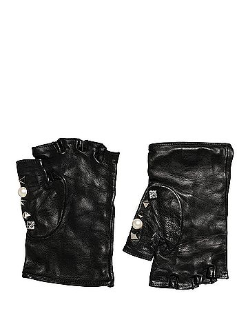 Dolce & Gabbana Black Pearl Embellished Wrist Length Women's Gloves (view 2)