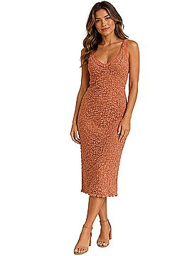 Free People Set the Bar Puckered Midi Casual Dress (view 1)
