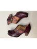 Elite 100% Leather Floral Burgundy Ankle Boots Size 9 - photo 6
