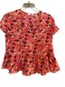 Gap Floral Multi Color Short Sleeve Blouse Size XS - photo 1