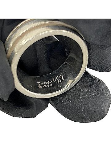 Tiffany & Co. TIFFANY&amp;Co. Tiffany Grooved Double Line Ring, Sterling Silver 925, Accessory, Silver, 26122 (view 2)