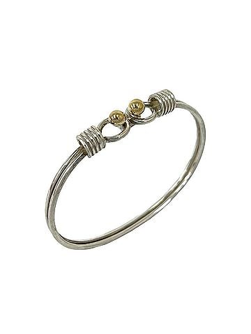 Tiffany & Co. TIFFANY&amp;Co. Tiffany Double Hook Bangle, Sterling Silver 925, 18K Yellow Gold, Accessory, Silver, Item Number 24294 (view 1)