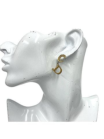 Christian Dior Christian Dior Vintage CD Motif Earrings, GP Gold, 31620 (view 2)
