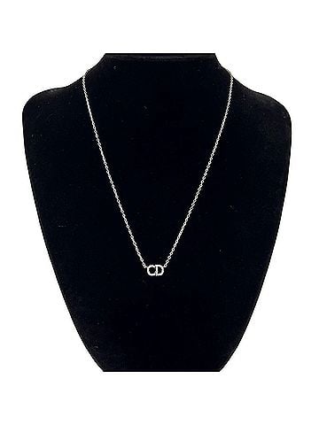 Christian Dior Christian Dior Vintage CD Logo Necklace, Plated Silver Accessory, 22632 (view 2)