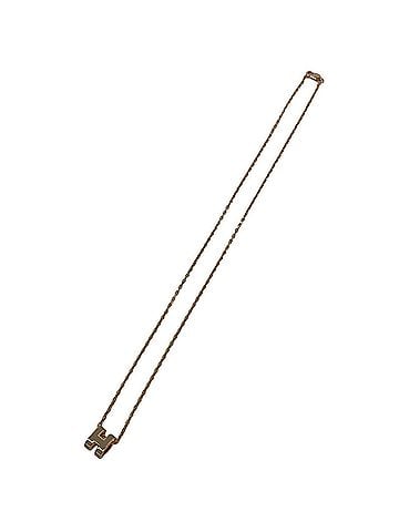 Hermès HERMES Mini Pop H Necklace GP Pendant Accessory Pink Gold Beige 02198 (view 1)