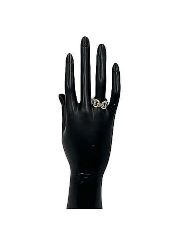 Hermès HERMES Vintage Montevideo Ring, Sterling Silver 925, 18K Yellow Gold, and Item No. 19031 (view 2)