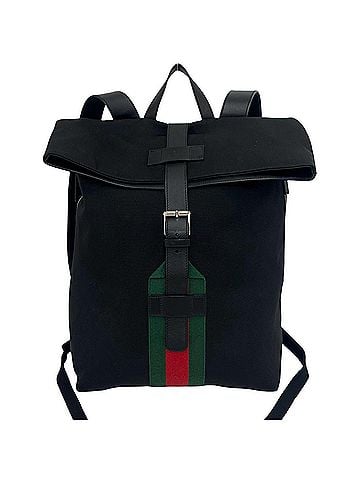 Gucci GUCCI Sherry Line Canvas Leather Backpack Daypack Black 14796 (view 1)
