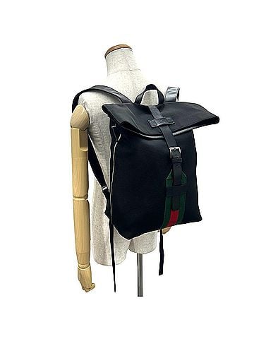 Gucci GUCCI Sherry Line Canvas Leather Backpack Daypack Black 14796 (view 2)