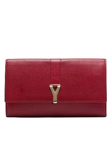 Saint Laurent Textured Leather Chyc Ligne Clutch (view 1)