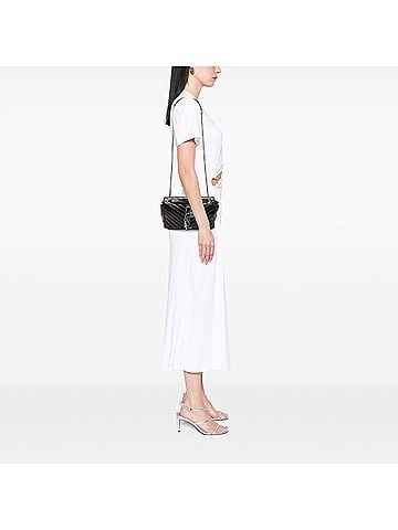 Saint Laurent Medium Chevron Metallic Crinkled Calfskin Punk Chain Bag (view 2)