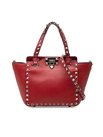 Valentino Mini Grained Calfskin Rockstud Trapeze Satchel (view 1)