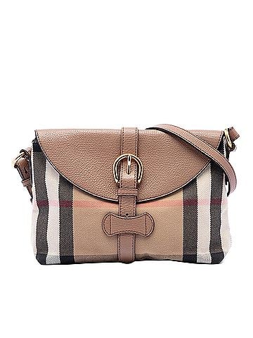 Burberry Small House Check Canvas and Leather Horseshoe Milton Crossbody (view 1)