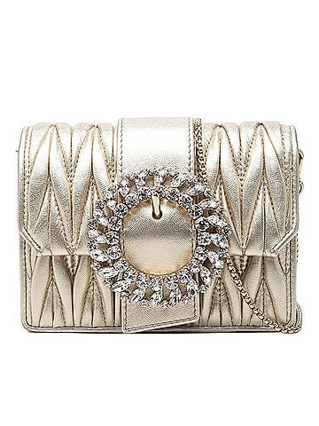 Miu Miu Mini Matelasse Metallic Nappa Crystal Embellished Crossbody (view 1)