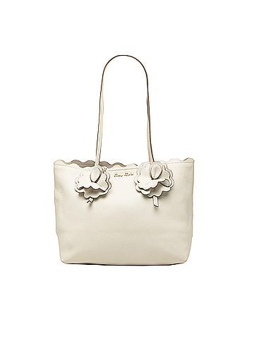 Miu Miu Leather Flower Tote (view 1)