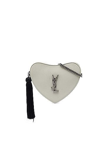 Saint Laurent Smooth Calfskin Sac Coeur Heart Tassel Crossbody (view 1)