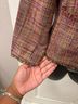 Talbots 100% Silk 100% Acetate Tweed Pink Purple Teal Blazer Size 4 - photo 5