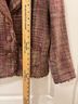 Talbots 100% Silk 100% Acetate Tweed Pink Purple Teal Blazer Size 4 - photo 8