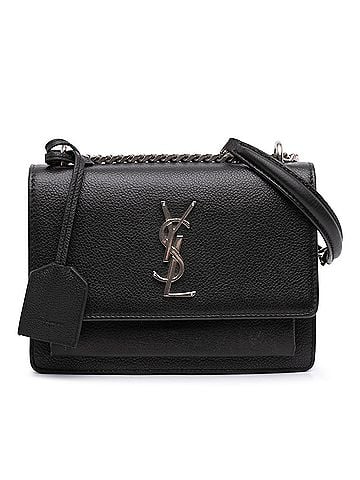 Saint Laurent Small Grained Calfskin Monogram Sunset Crossbody (view 1)