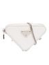Prada 100% Leather White Mini Brushed Leather Triangle Chain Pouch One size - photo 1