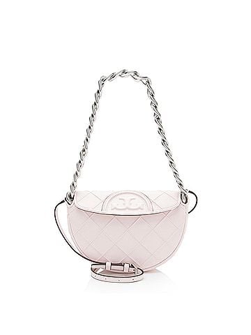Tory Burch Tory Burch Quilted Leather Fleming Crescent Mini Shoulder Bag (view 1)