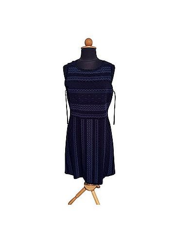 Ann Taylor Textured Stitch Flare Dress Casual Dress (view 1)
