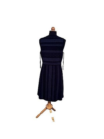 Ann Taylor Textured Stitch Flare Dress Casual Dress (view 2)